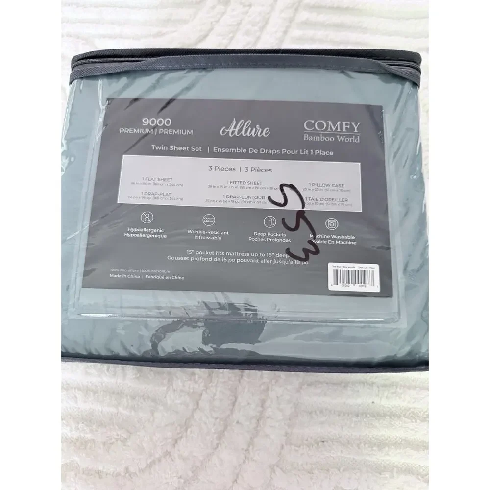 Comfy Bamboo World Allure 9000 Premium Twin Sheets in Green/blue New